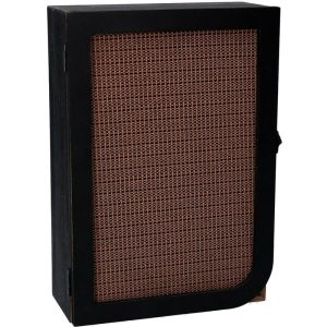 Llavero puerta madera negra rectangular con 3 ganchos cm20x9