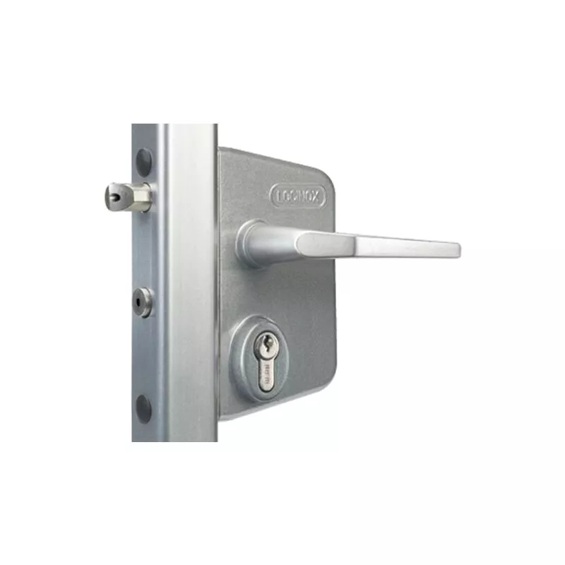 Locinox - Cerradura de puerta abatible beq. + cilindro perfil alu/acero inoxidable 40 a 60 barato