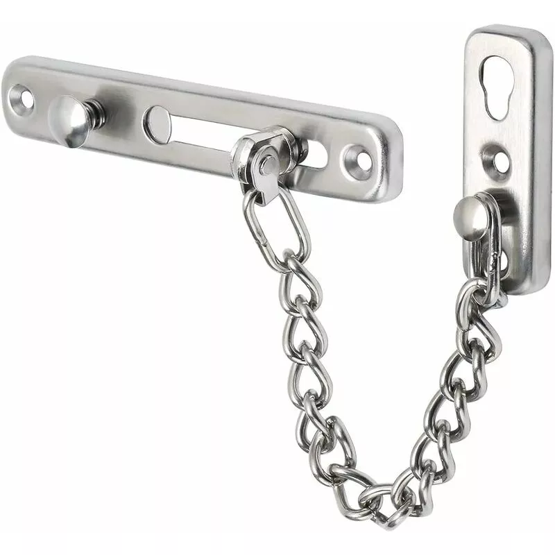 Lycxames - Cadena de puerta de seguridad Limitador de puerta estrecha Cerradura de puerta antirrobo con resorte con tornillos para puerta interna del barato