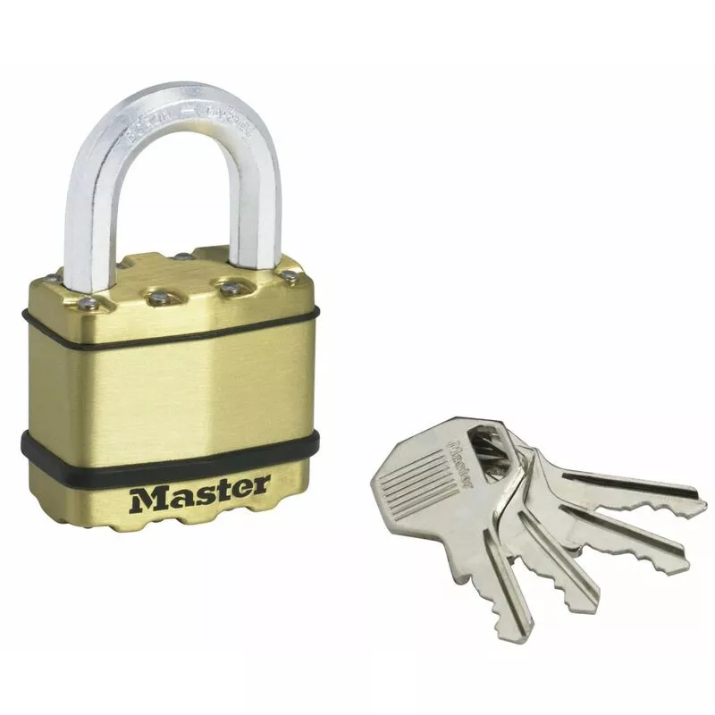 Master Lock - Candado de acero laminado con llave