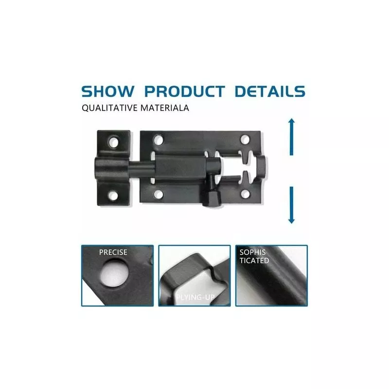 Modou - dopa 1 pestillo de acero inoxidable de 2.0 in con tornillos para sujetar puertas interiores de dormitorio