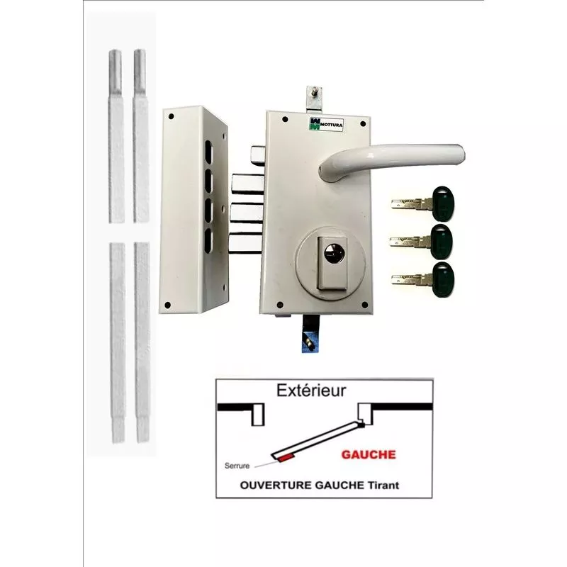 Mottura - Cerradura de 3 Puntos 468 k Blanca para Sustituir a una cerradura Fichet 787. Izquierda barato