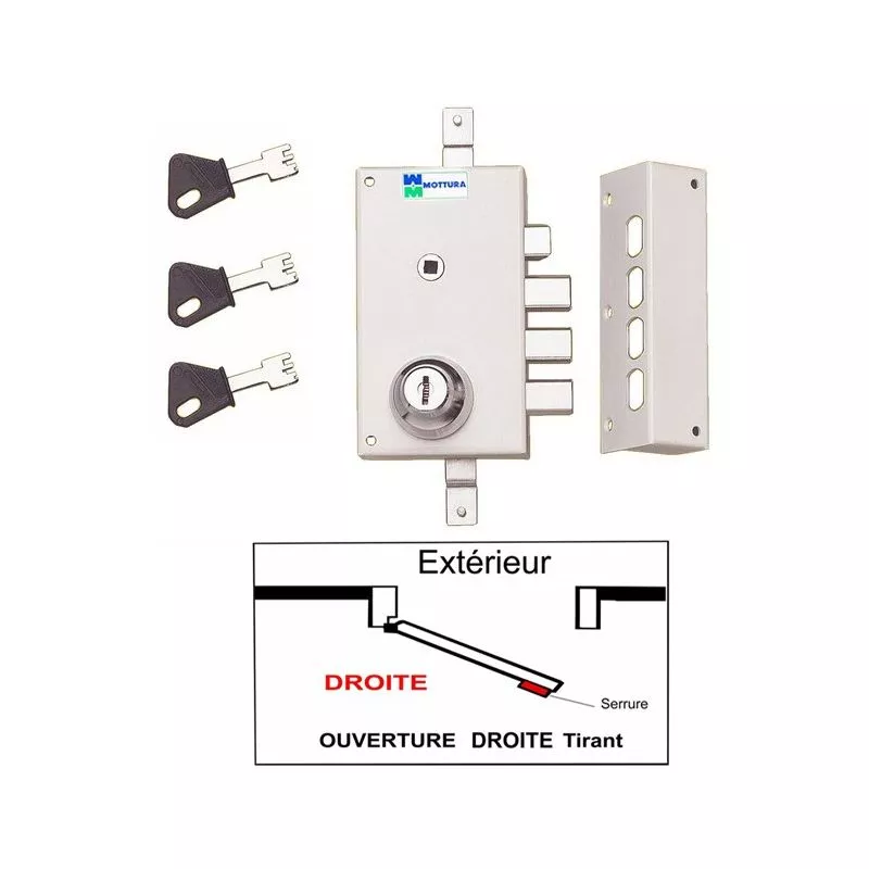 Mottura - Cerradura de 3 puntos 448 A2P1 Estrella Blanca Aprobada por las Aseguradoras Con 3 Llaves de Pompa Antiganzúa Derecho barato
