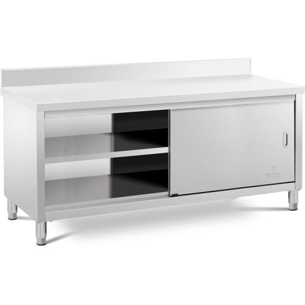 Mueble Neutro de Cocina en Acero Inoxidable 200 x 60 cm Mesa Acero Inoxidable - Plateado barato