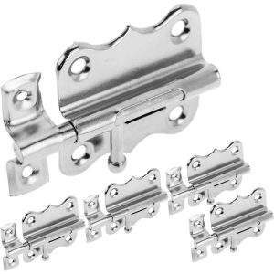 Pack de 5 unidades pasador cerrojo para puertas color cromado de 40 mm - Primematik barato