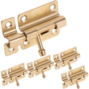 Pack de 5 unidades pasador cerrojo reforzado para puertas color bronce de 50 mm - Primematik barato