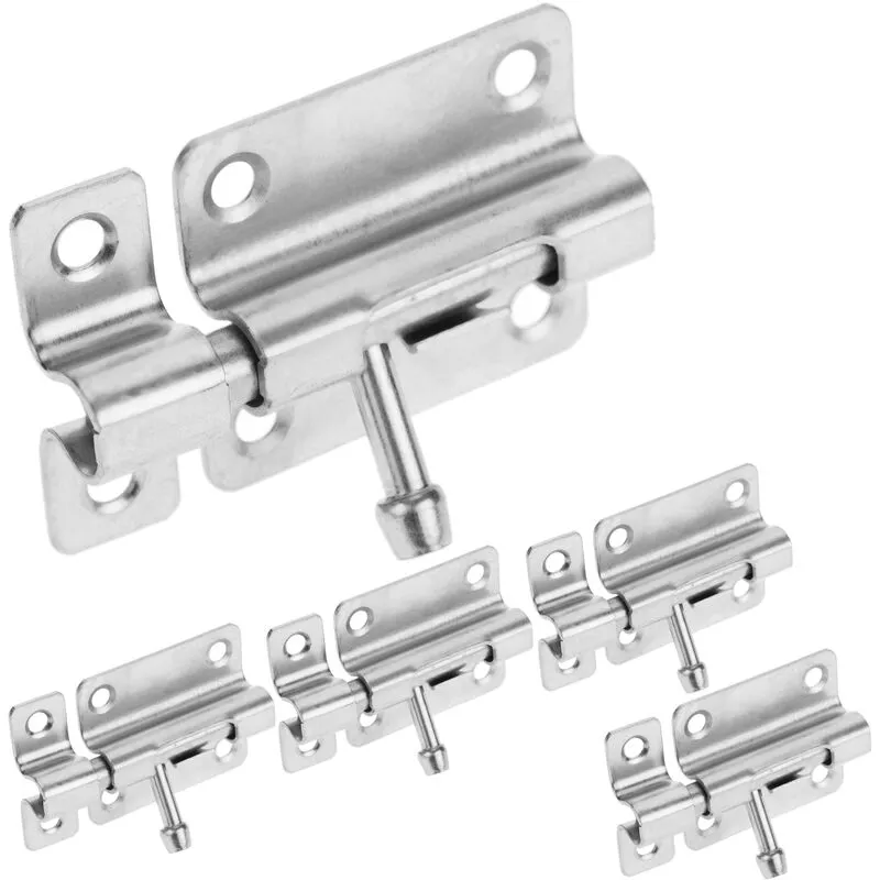 Pack de 5 unidades pasador cerrojo reforzado para puertas color cromado de 50 mm - Primematik barato