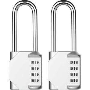 Paquete de 2 candados combinados Zolginah Candados antioxidantes de 4 dígitos - Resistente a la intemperie - Ideal para vestuarios en la escuela