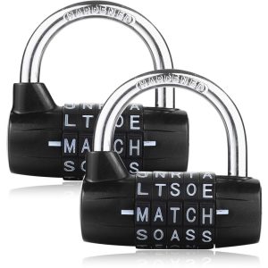 Paquete de 2 candados de 5 letras con palabra