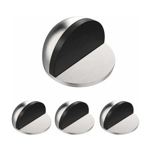 Paquete de 4 medias cúpulas autoadhesivas de acero inoxidable para tope de puerta