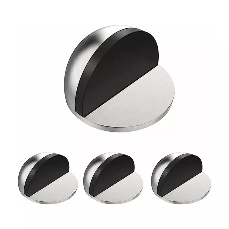Paquete de 4 medias cúpulas autoadhesivas de acero inoxidable para tope de puerta