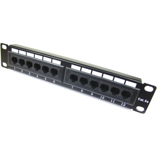 Patch panel 10 para armario rack 12-Port RJ45 Cat.5e utp 1U - Rackmatic barato