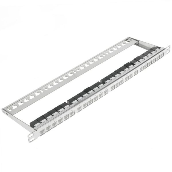 Patch panel 24 RJ45 Cat.6 utp 0.5U metal con peine para gestión de cables - Rackmatic barato