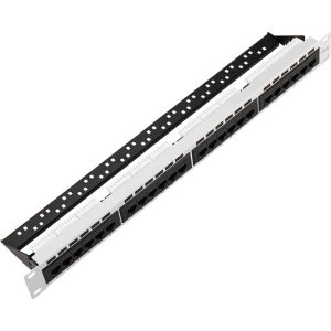 Patch panel 24 RJ45 Cat.6 utp 1U blanco con peine - Rackmatic barato