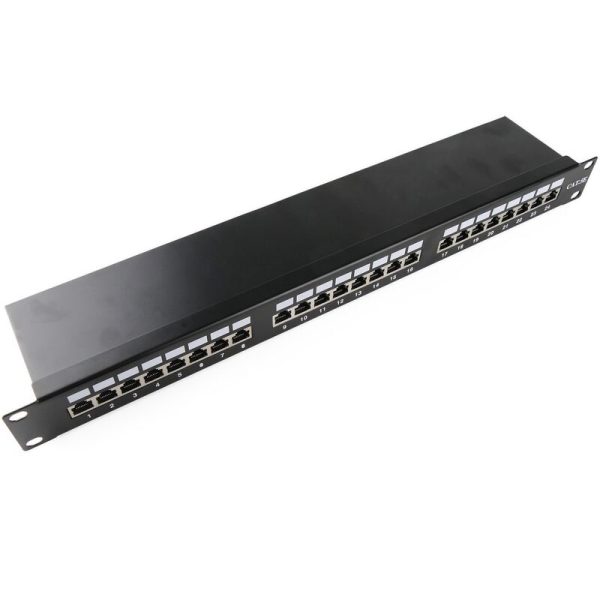 Patch panel de 24 RJ45 Cat.5e ftp 1U negro - Rackmatic barato