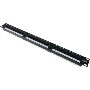 Patch panel de 24 RJ45 Cat.5e utp 1U negro - Rackmatic barato