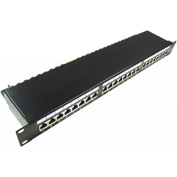 Patch panel rack 24 RJ45 Cat.6 ftp 1U negro - Rackmatic barato