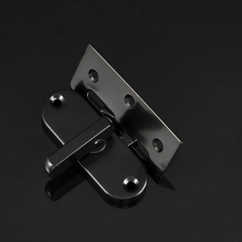 Pestillo y cerrojo: giro de 90 grados en hebilla de puerta curva con pestillo de bloqueo deslizante negro barato