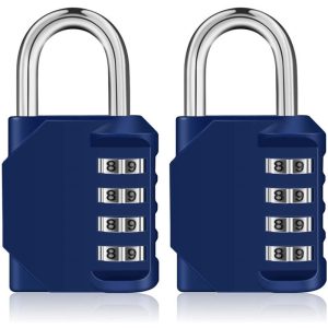 Petites Ecrevisses - 2 pcs Candado de Combinación Azul Cerradura de Combinación de 4 Dígitos para Gimnasio Garage Casillero barato