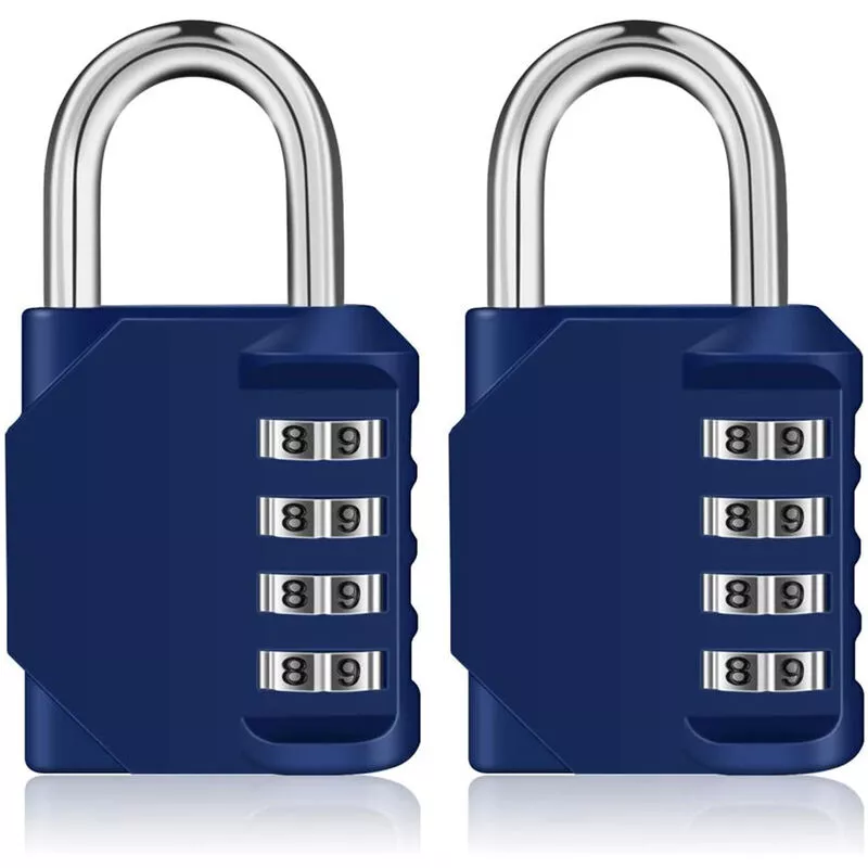 Petites Ecrevisses - 2 pcs Candado de Combinación Azul Cerradura de Combinación de 4 Dígitos para Gimnasio Garage Casillero barato
