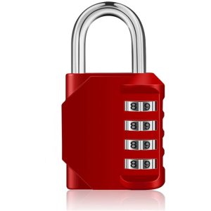 Petites Ecrevisses - Candado Combinacion de 4 Dígitos Cerradura con Código Numérico Candado Taquilla para Gimnasio Maleta de Equipaje Cerca - Rojo barato