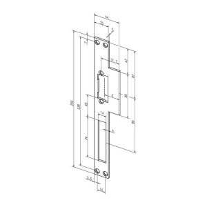 Placa de impacto con lóbulos 14C ktg.44xL.250mm din l / r Assa Abloy barato