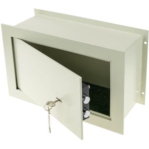 PrixPrime - Caja fuerte de seguridad beige empotrada de acero con llaves 36x15x23cm barato