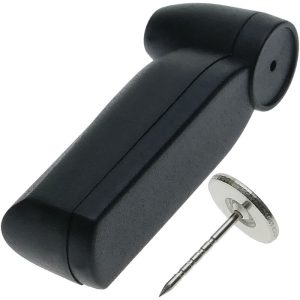 PrixPrime - Pack de 25 etiquetas rígidas antirrobo negras con pin y mango 51 x 19 mm barato