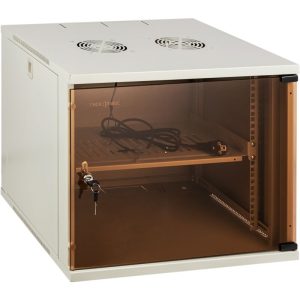 RackMatic - Armario rack 19 mural de 9U blanco SOHOrack 540x450x448 mm con bandeja 255 mm y ventilador barato