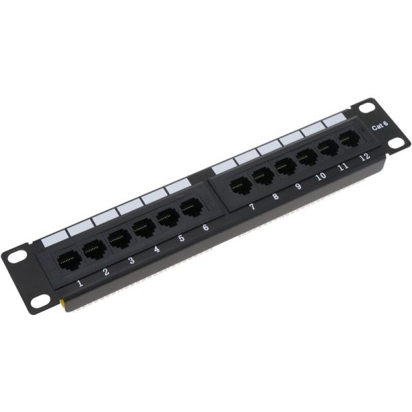 RackMatic - Patch panel 10 para armario rack 12-Port RJ45 Cat.6 UTP 1U barato