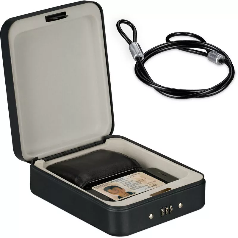 Relaxdays Caja Fuerte Portátil Seguridad