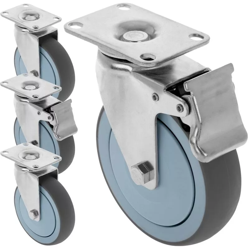 Rueda giratoria de carga con freno 12 cm para armario Rack -4 pack - Cablemarkt barato