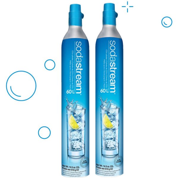 Sodastream - juego de 2 cilindros de recarga de gas co2 de 60l para gasificador - 2 x cylindre gaz barato