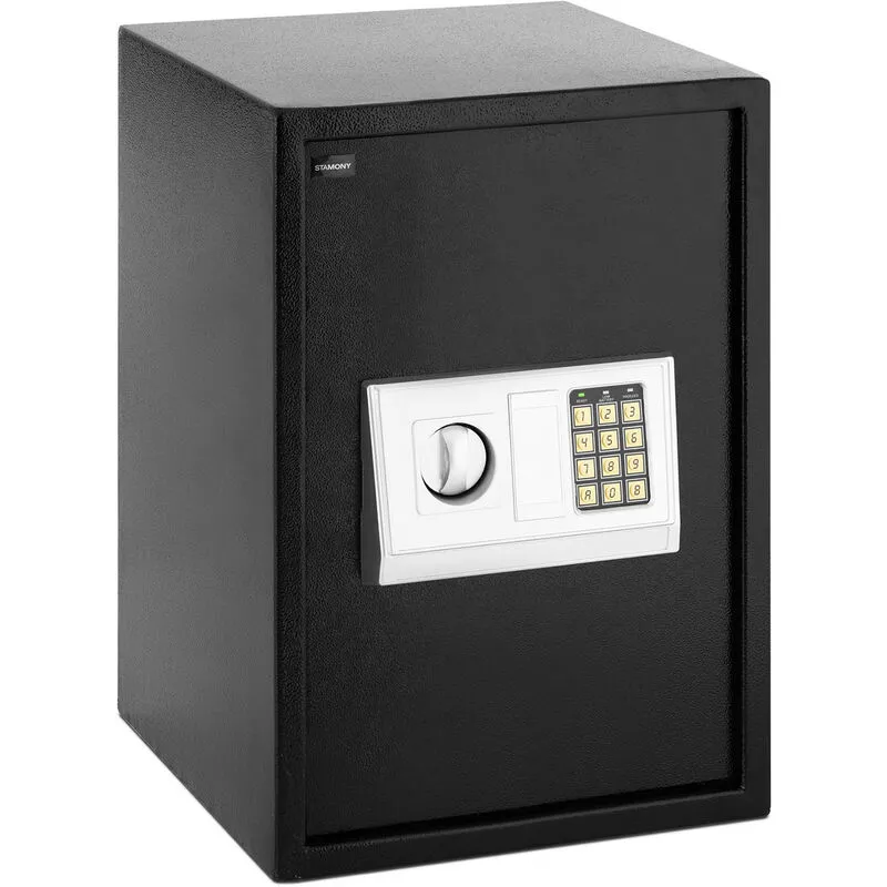 Stamony - Caja de Seguridad Fuerte Caudales 35 x 25 x 25 cm Código + Llave - Negro barato