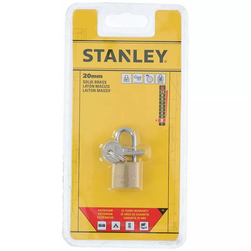 Stanley - candado de arco 20mm con llave barato