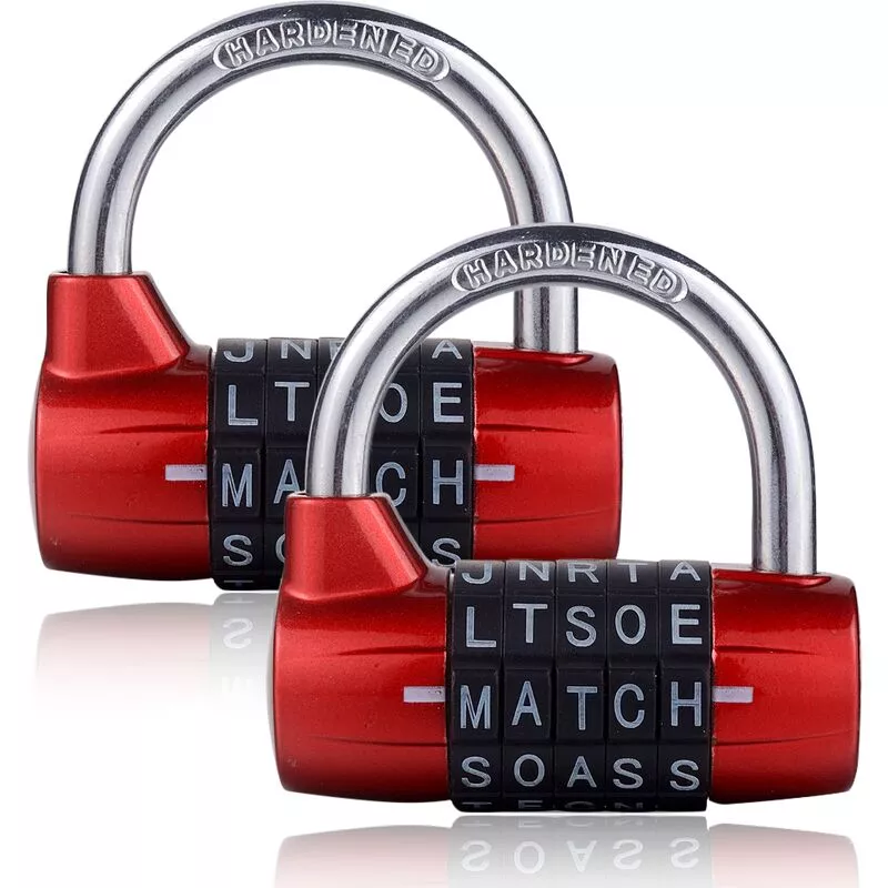 Tancyco - Paquete de 2 candados de 5 letras con palabra