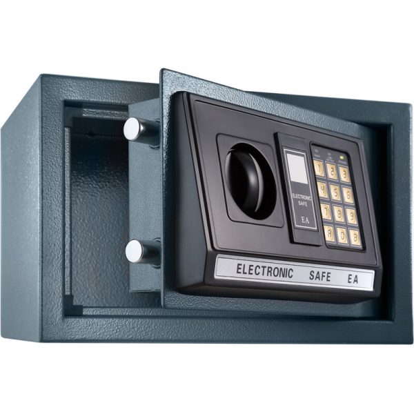 Tectake - Caja Fuerte Electrónica + Llave De Seguridad Modelo 1 - Caja De Seguridad De Hierro
