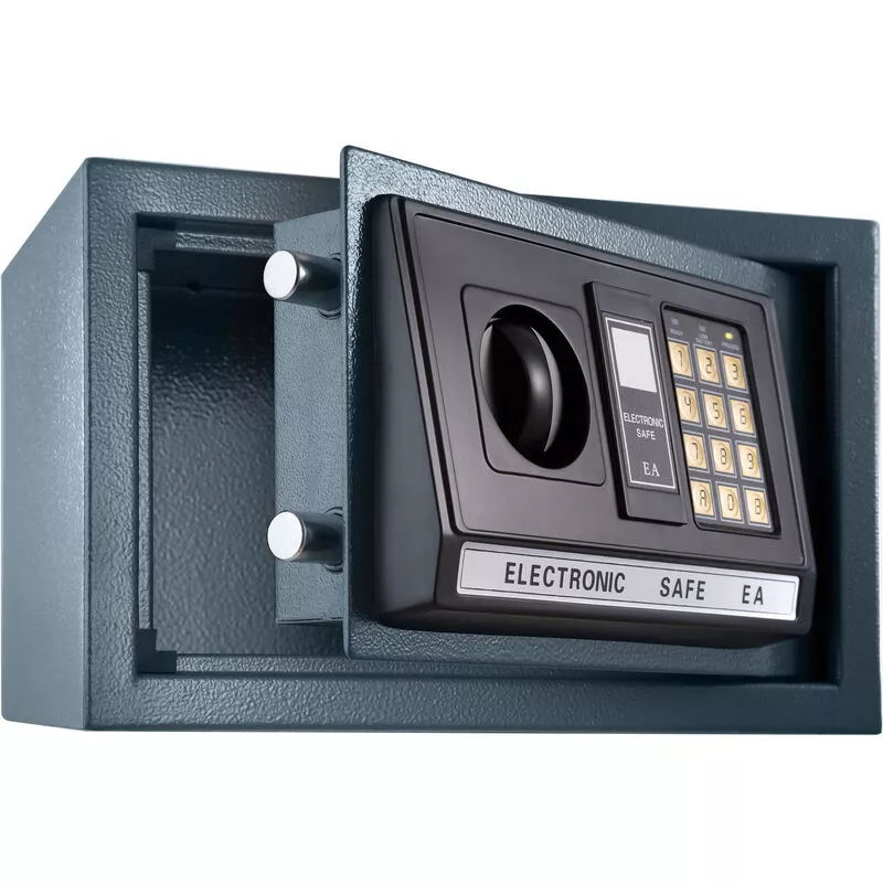 Tectake - Caja fuerte electrónica + llave de seguridad modelo 1 - caja de seguridad de hierro