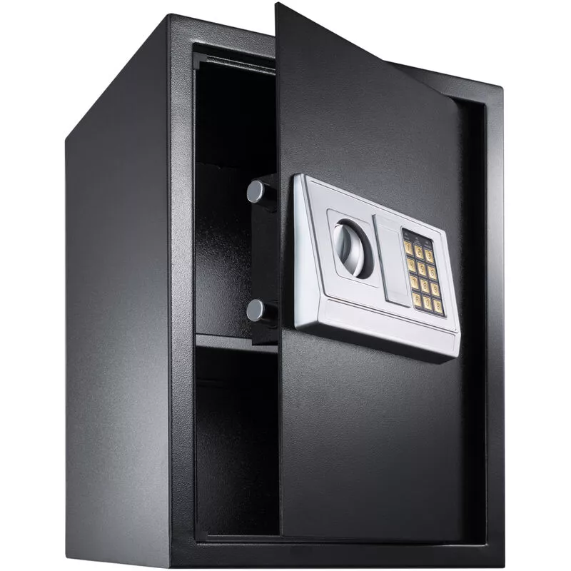 Tectake - Caja fuerte electrónica + llave de seguridad modelo 2 - caja de seguridad de hierro