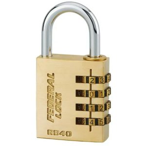 Thirard - Candado de combinación con 4 virolas de latón