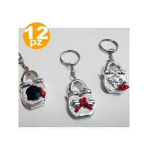 Trade Shop Traesio - 12 favores Luck Silver Grado Metal Connectths Keychiavi barato