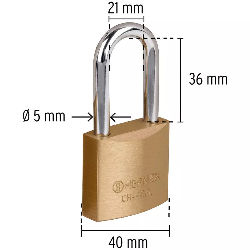 Truper - Candado hierro de arco largo - 40 mm barato