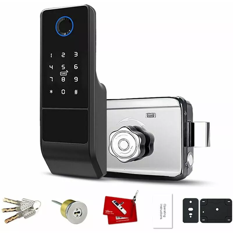 Tuya WiFi Cerradura de puerta inteligente Apartamento en casa Cerradura inteligente 5 en 1 Desbloqueo de teléfono inteligente Código de huella barato