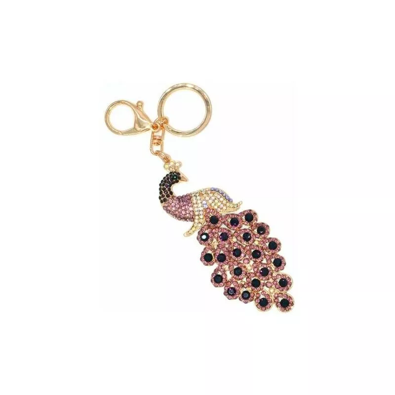 VIQVGJ Pavo Real Metal Cristales Llavero Claret LMLY barato