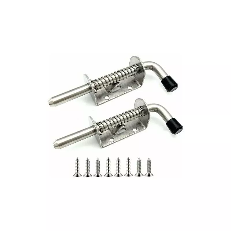 Whmjmb Paquete de 2 pestillos de acero inoxidable con resorte para puerta de garaje